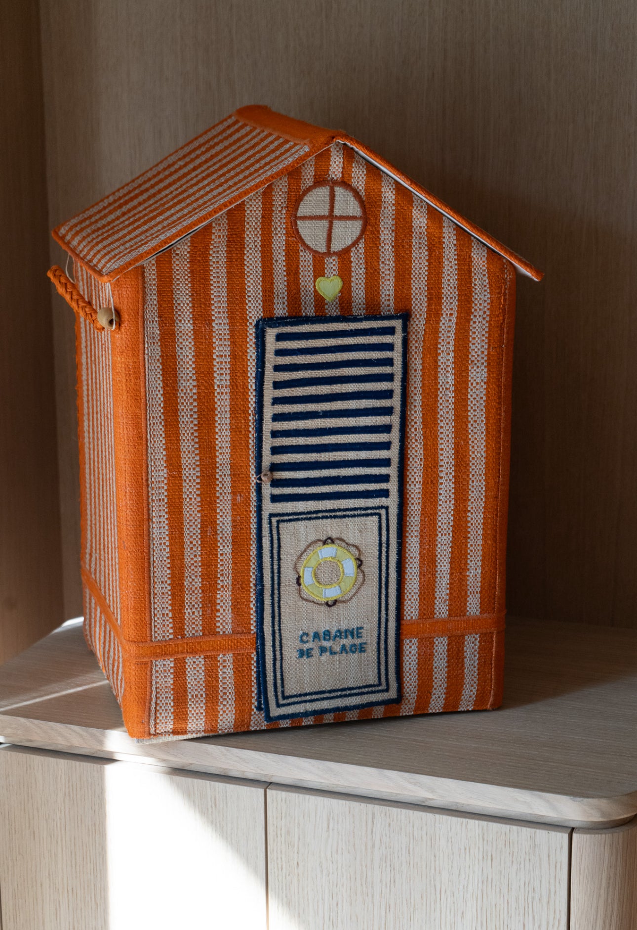 Maison Deauville Orange - rangement chambre bébé raphia artisanal