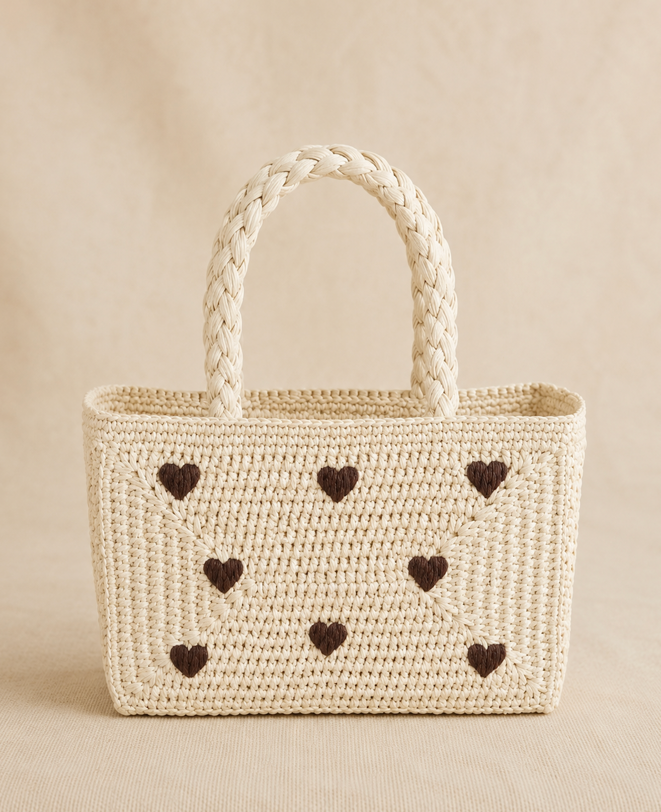Petit Panier Cœurs Marron