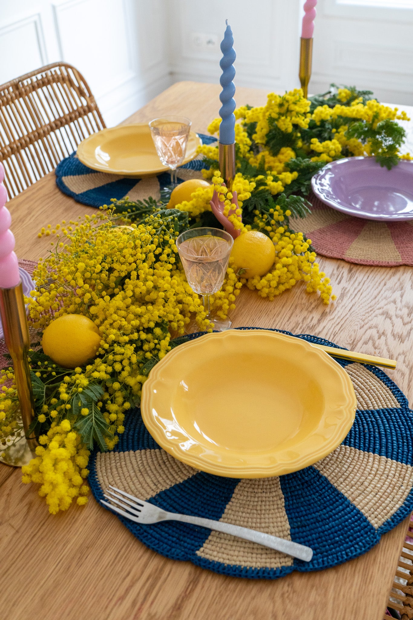 Set de table Pio rosace bleu - POUMPOUM KIDS