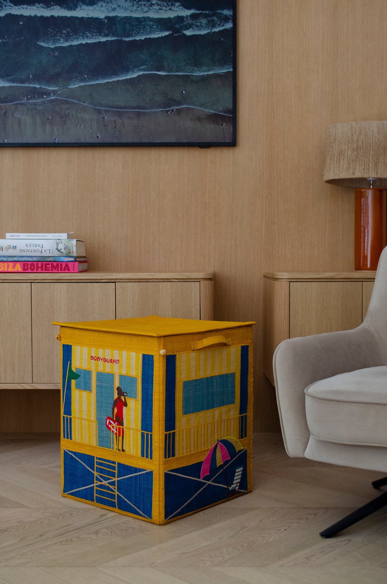 Maison Miami Beach - rangement chambre bébé raphia artisanal