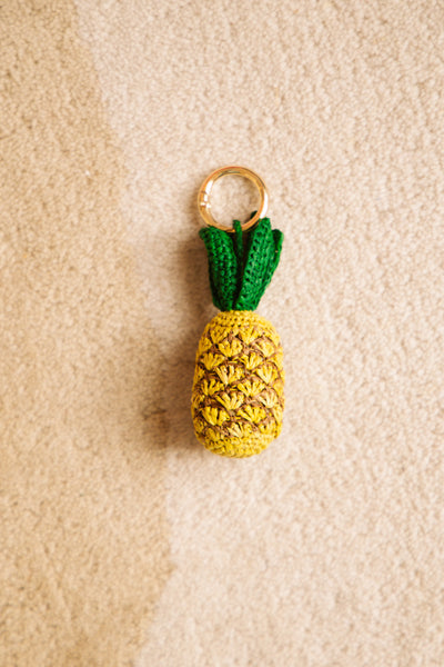 Porte-clé Ananas - porte-clé raphia fait main Poumpoum Kids