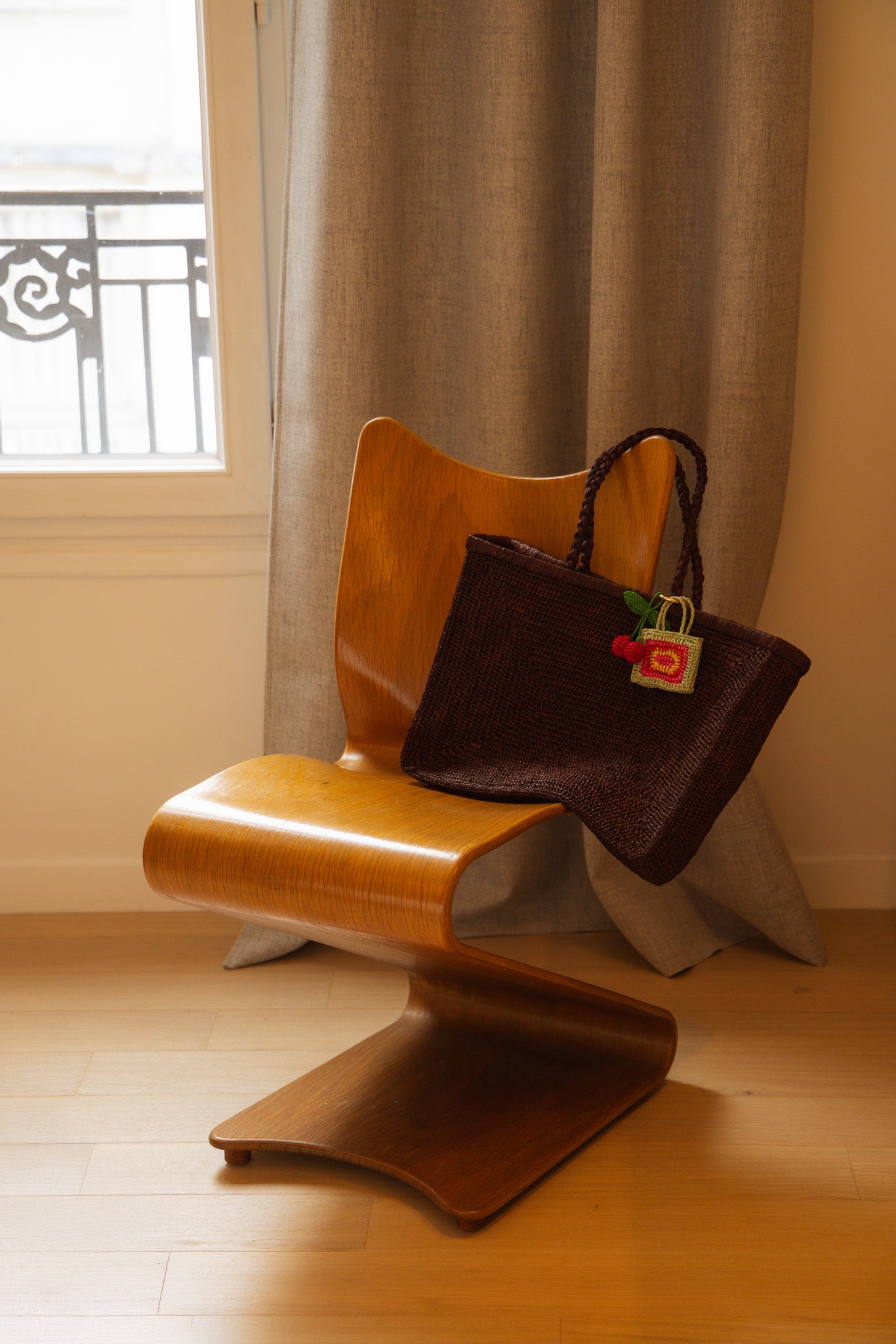 Petit Panier Mila Marron - panier d'accessoire mariage fait main