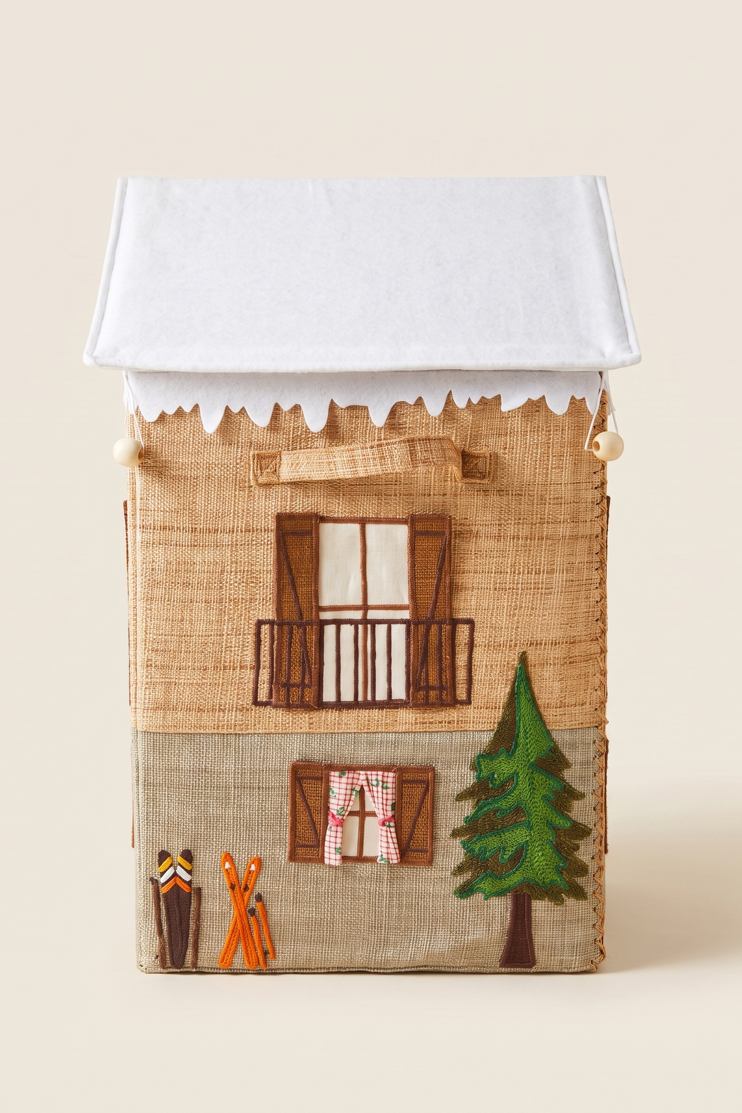 Coffre de rangement raphia – Maison Crans Montana