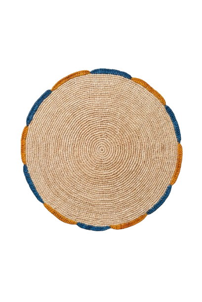 Blue and saffron placemat