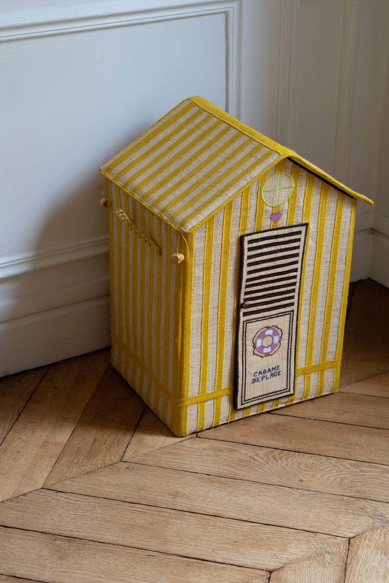 Maison Deauville Jaune - rangement chambre bébé raphia artisanal
