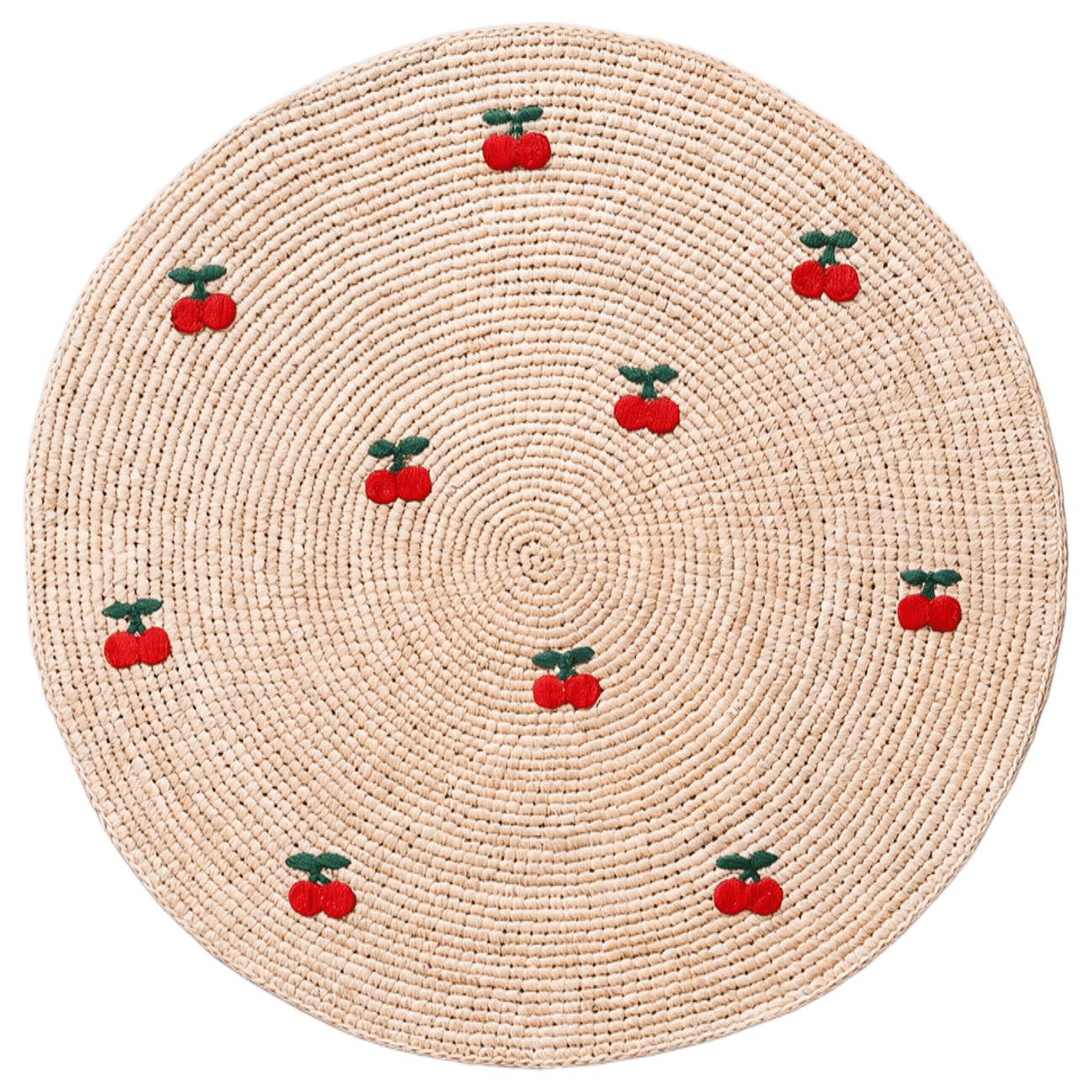 Set de table naturel - broderie cerises