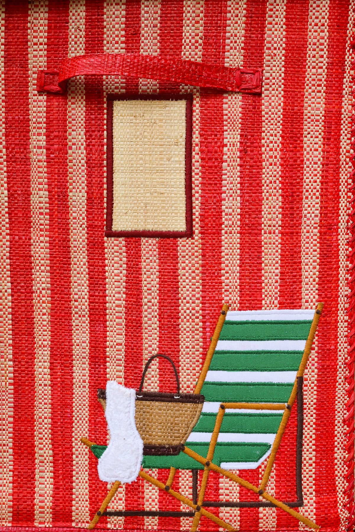 Cabanon de plage - rangement chambre enfant en raphia artisanal