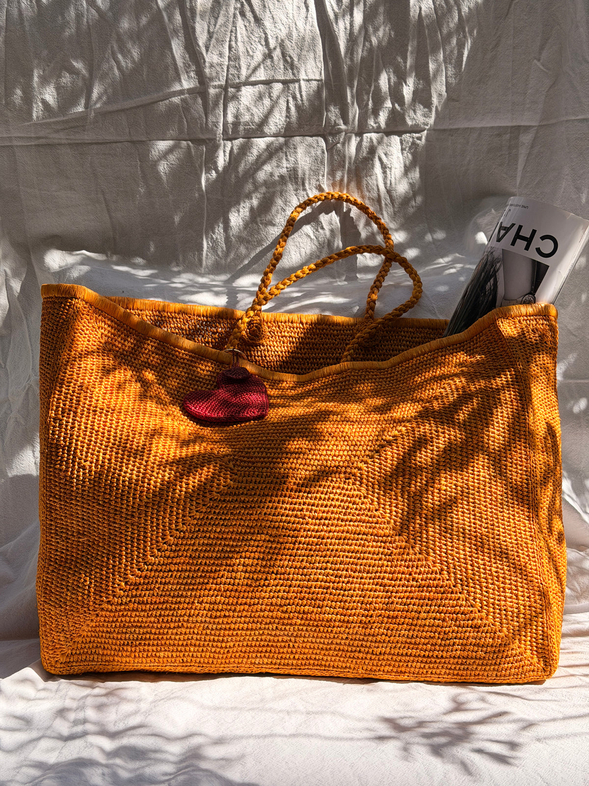 Panier raphia ocre maxi - Mila