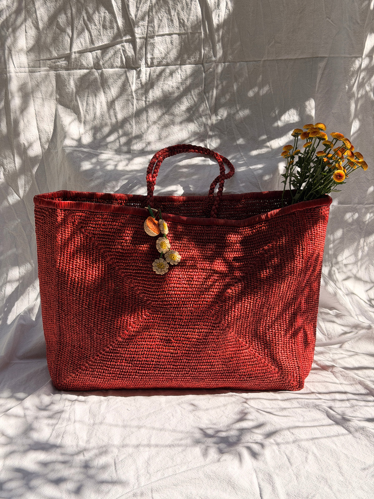 Panier raphia terracotta maxi - Mila