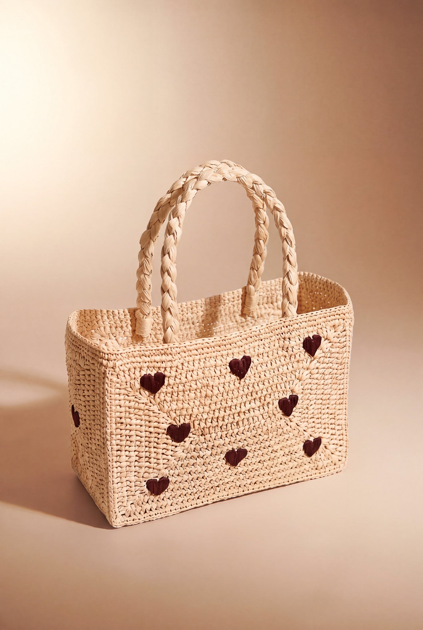 Petit Panier Cœurs Marron