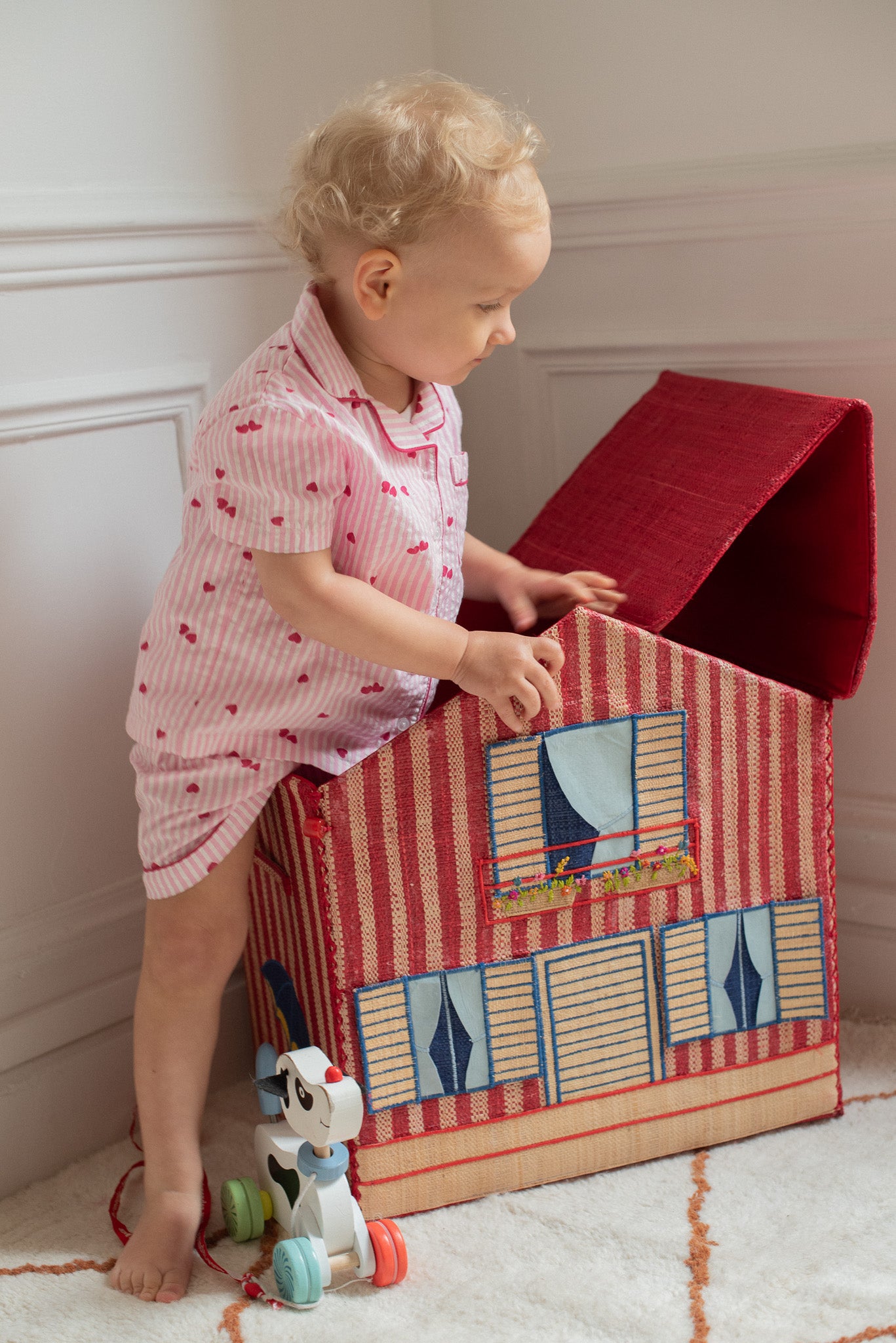 COFFRE DE RANGEMENT RAPHIA - MAISON BASQUE - POUMPOUM KIDS