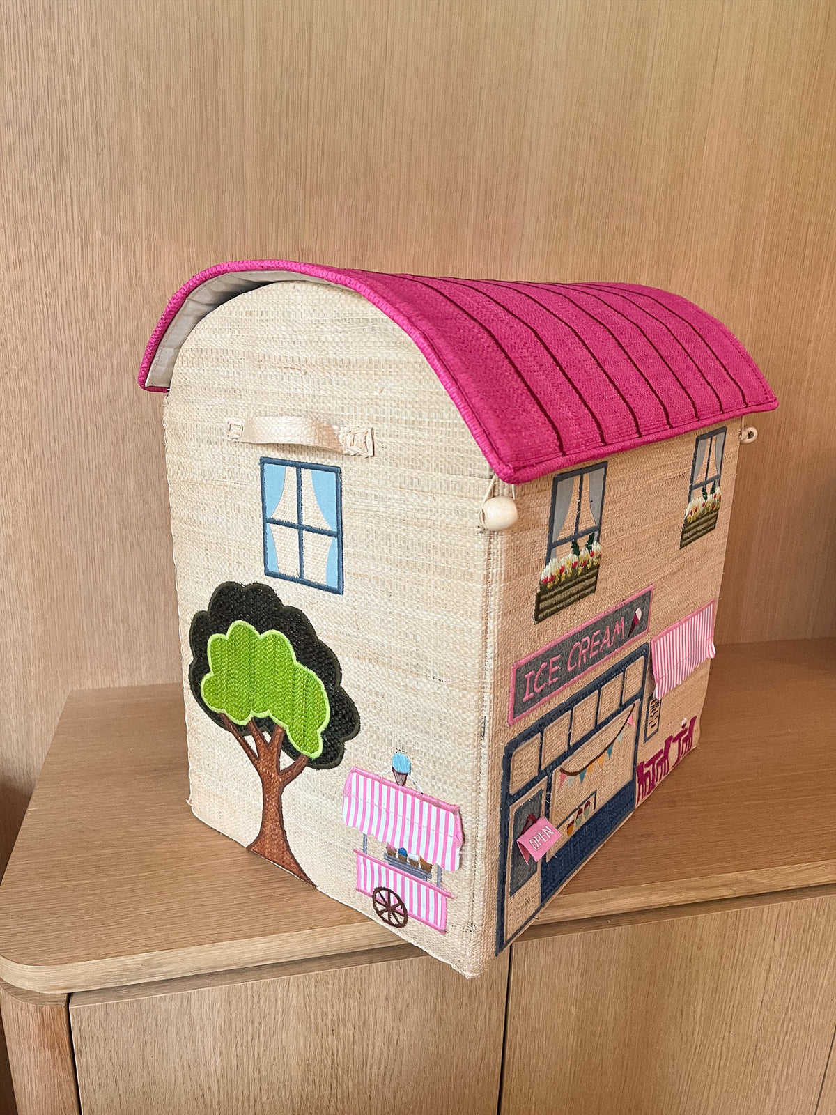 Maison Ice Cream - rangement chambre bébé raphia artisanal
