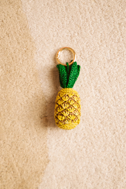 Porte-clé Ananas - porte-clé raphia fait main Poumpoum Kids