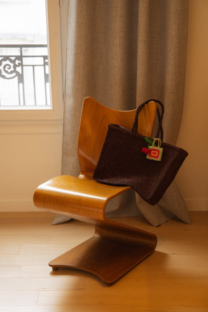 Petit Panier Mila Marron - panier d'accessoire mariage fait main