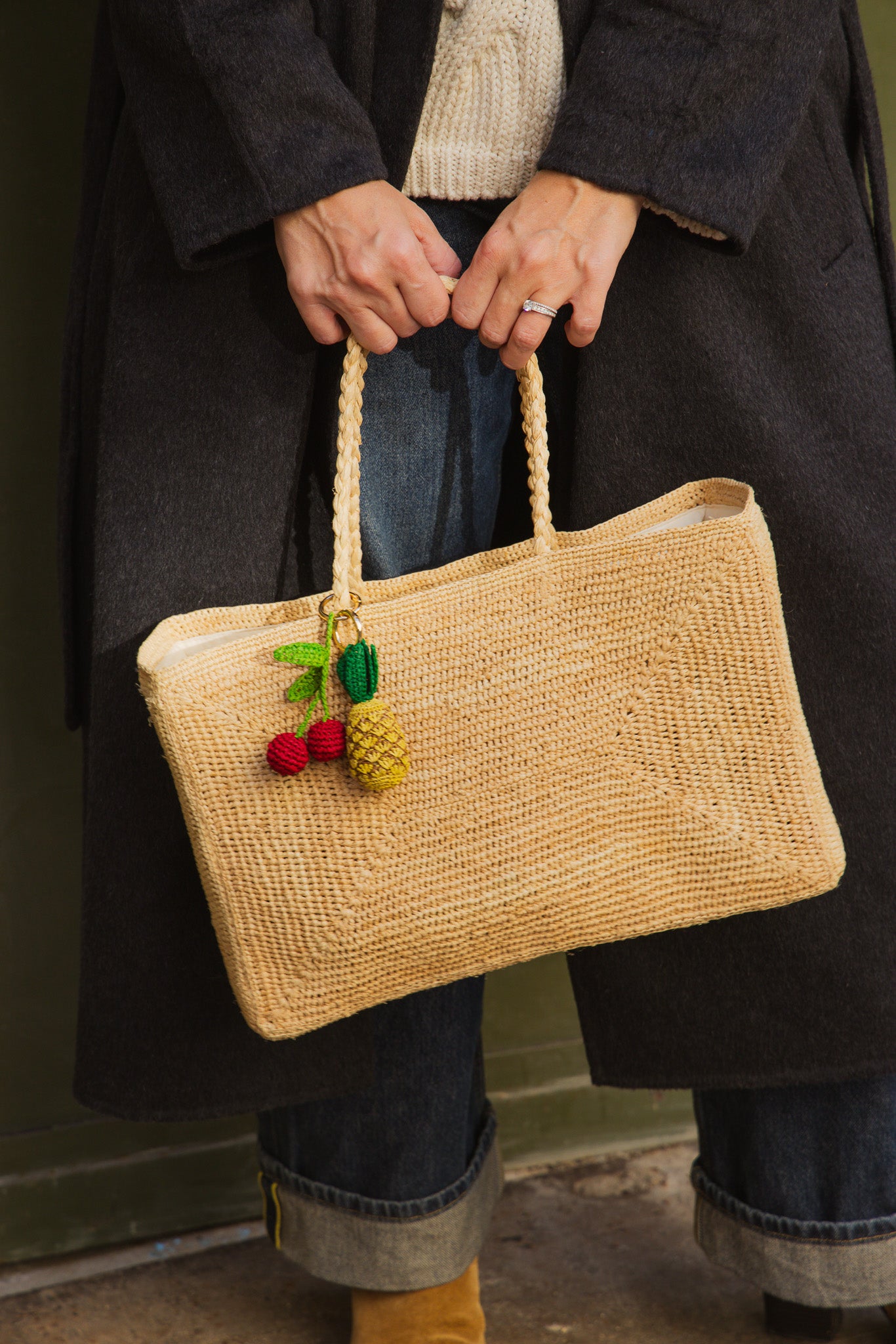Panier Suzie - sac de plage chic raphia naturel