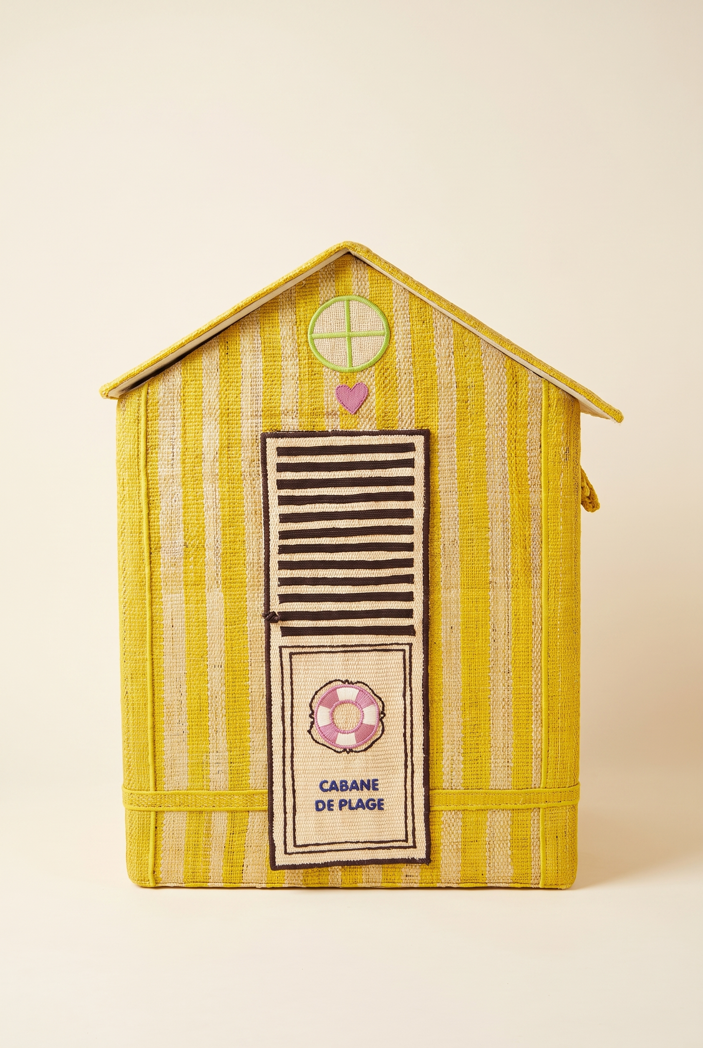 Coffre de rangement raphia – Maison Deauville jaune