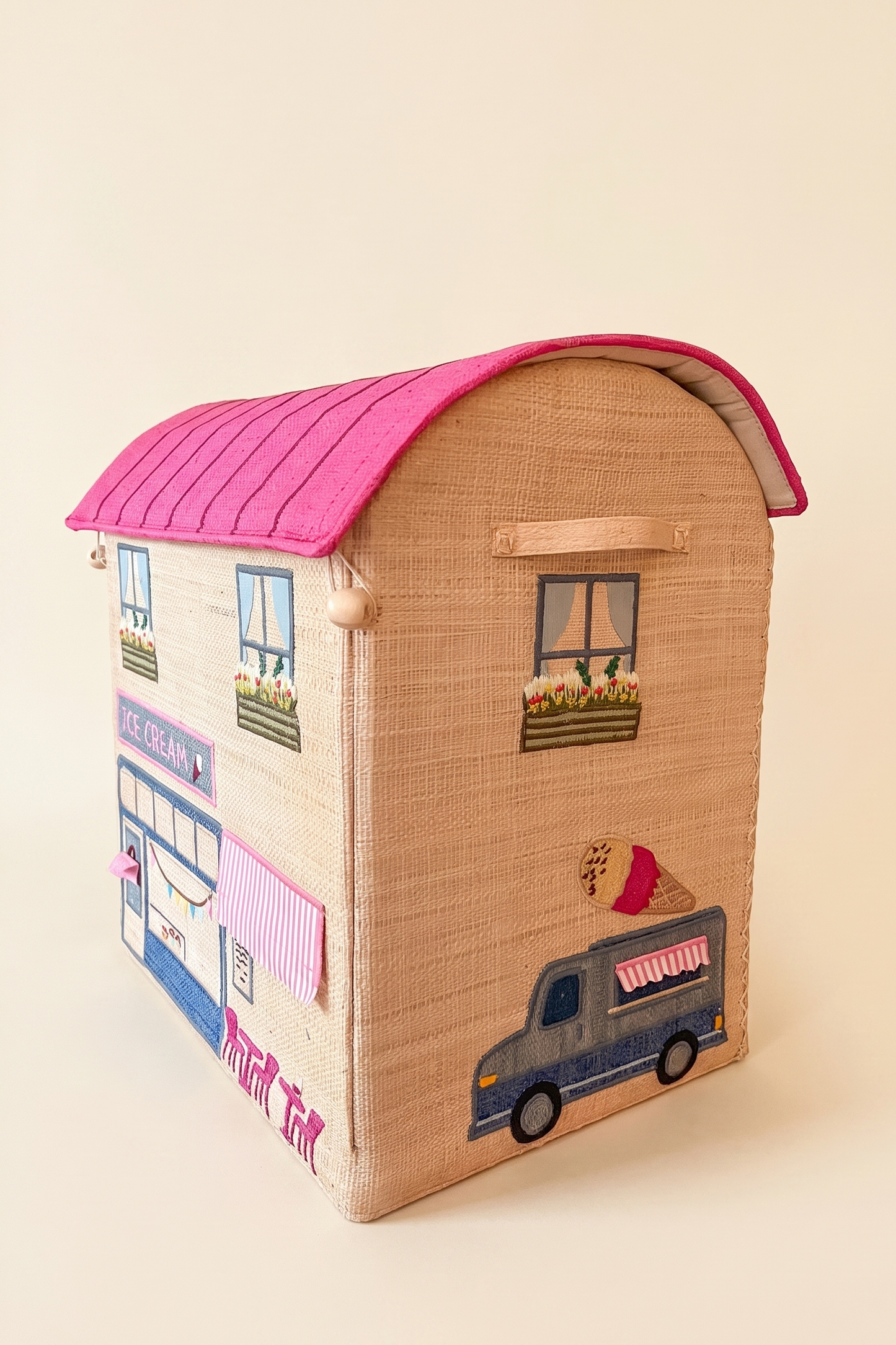 Coffre de rangement raphia – Maison Ice Cream