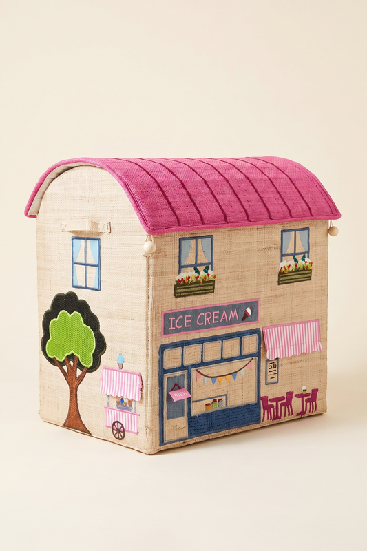 Coffre de rangement raphia – Maison Ice Cream