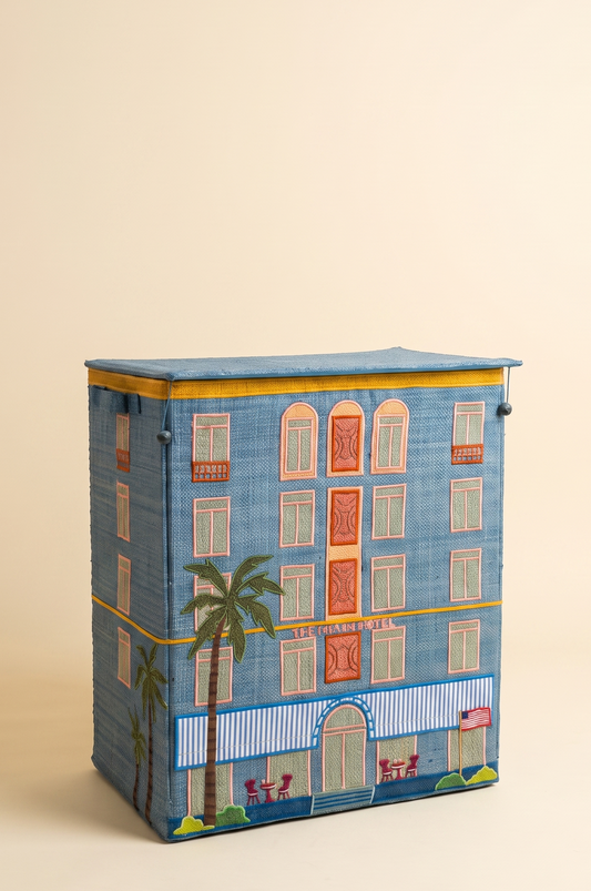 Coffre de rangement raphia – Hôtel Miami