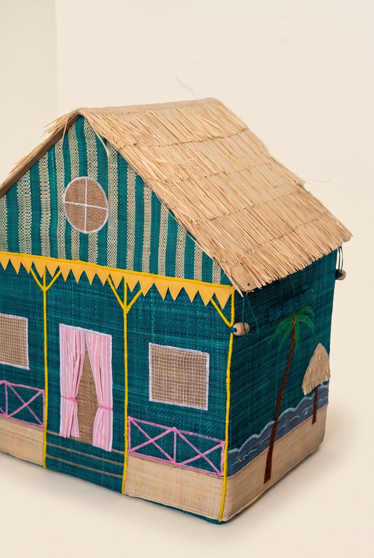 Coffre de rangement raphia – Maison Tahiti – Large