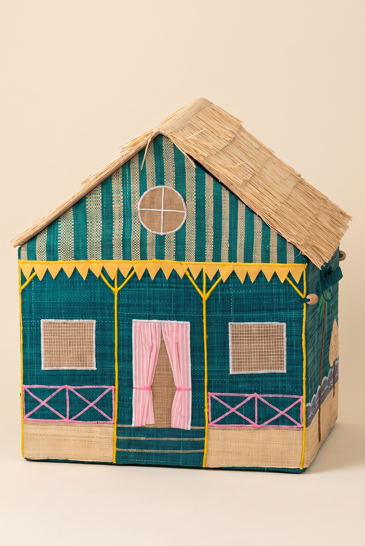 Coffre de rangement raphia – Maison Tahiti – Large