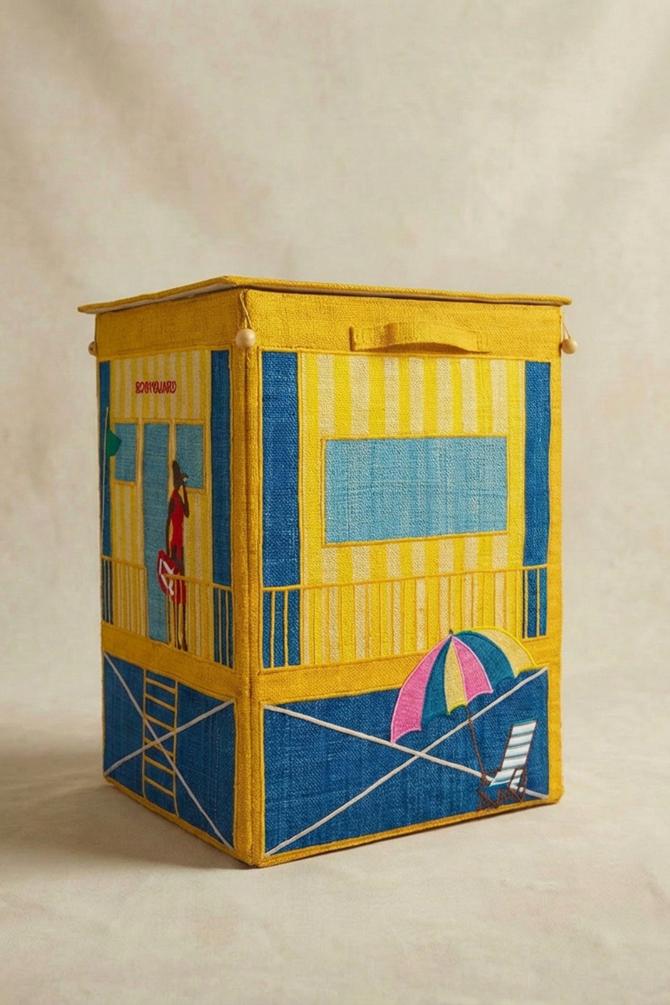 Maison Miami Beach - coffre rangement enfant raphia naturel Poumpoum Kids