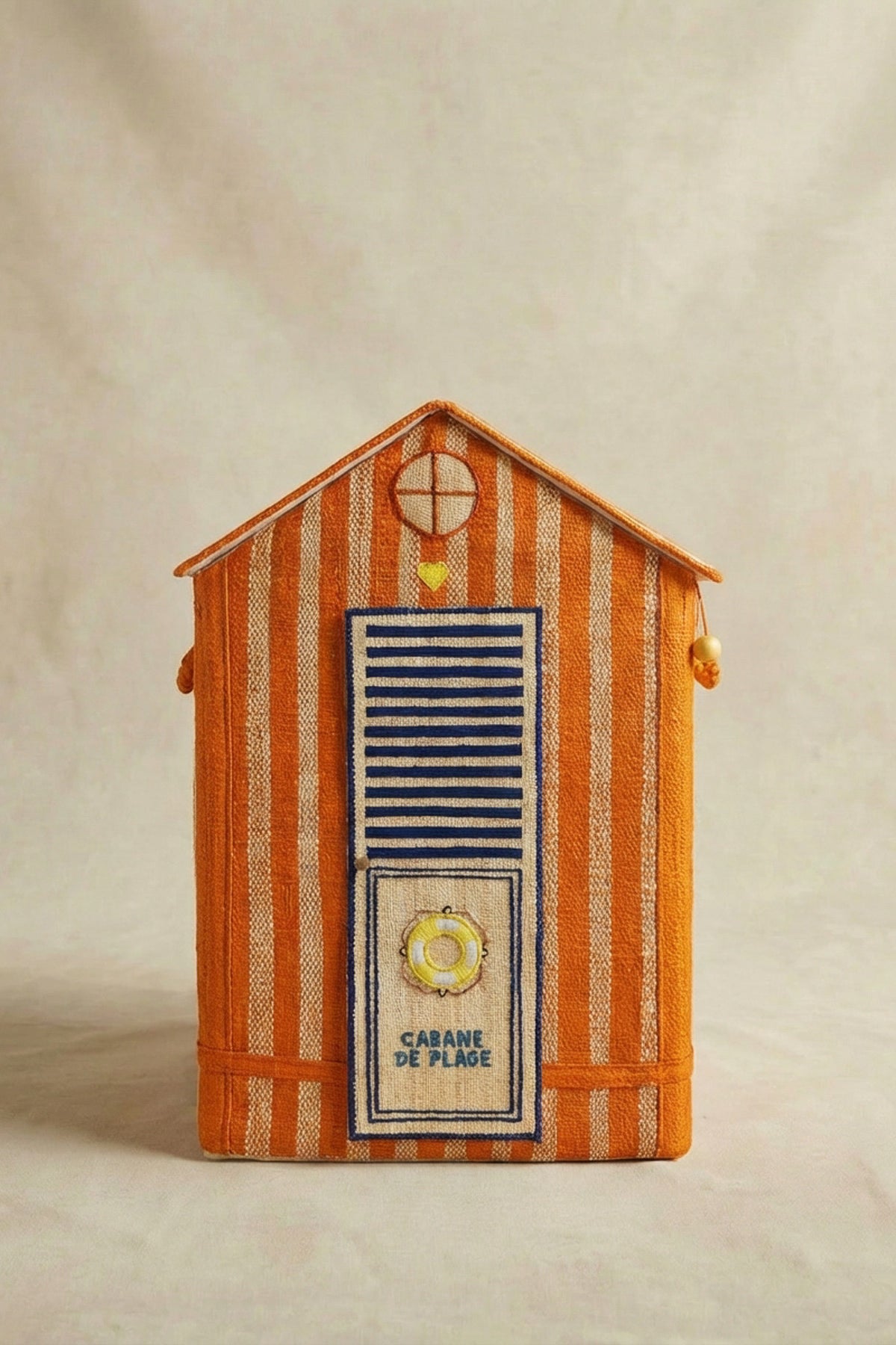 Maison Deauville Orange - coffre rangement enfant raphia naturel Poumpoum Kids