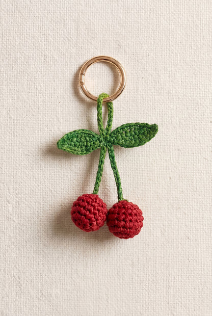 Porte-clé Cerise - porte-clé raphia fait main Poumpoum Kids