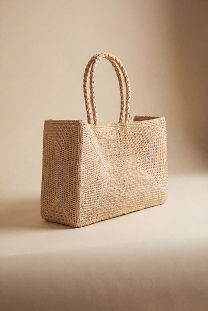 Panier Suzie - sac cabas raphia été chic Poumpoum Kids