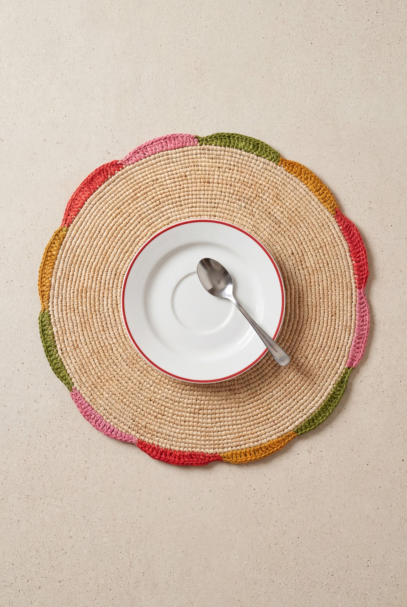Set de table Pio Multicolore - set raphia naturel Poumpoum