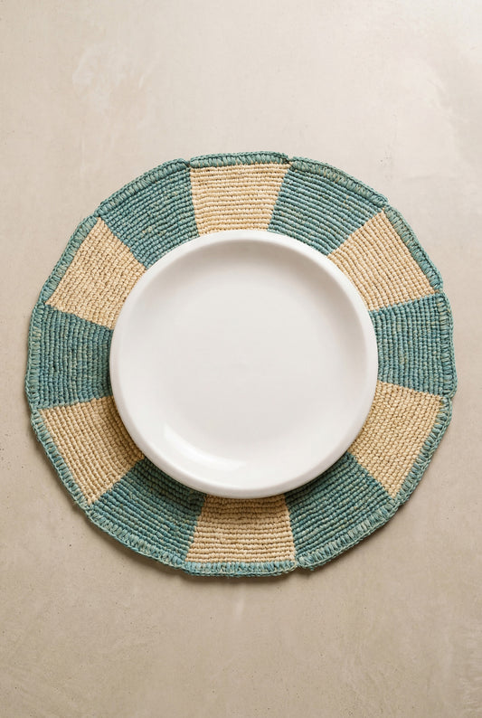 Set de table Pio rosace turquoise - POUMPOUM KIDS