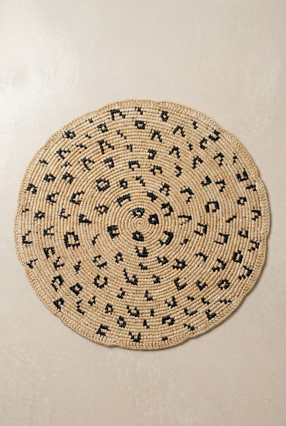 Set de table Pio Léopard - set raphia naturel Poumpoum