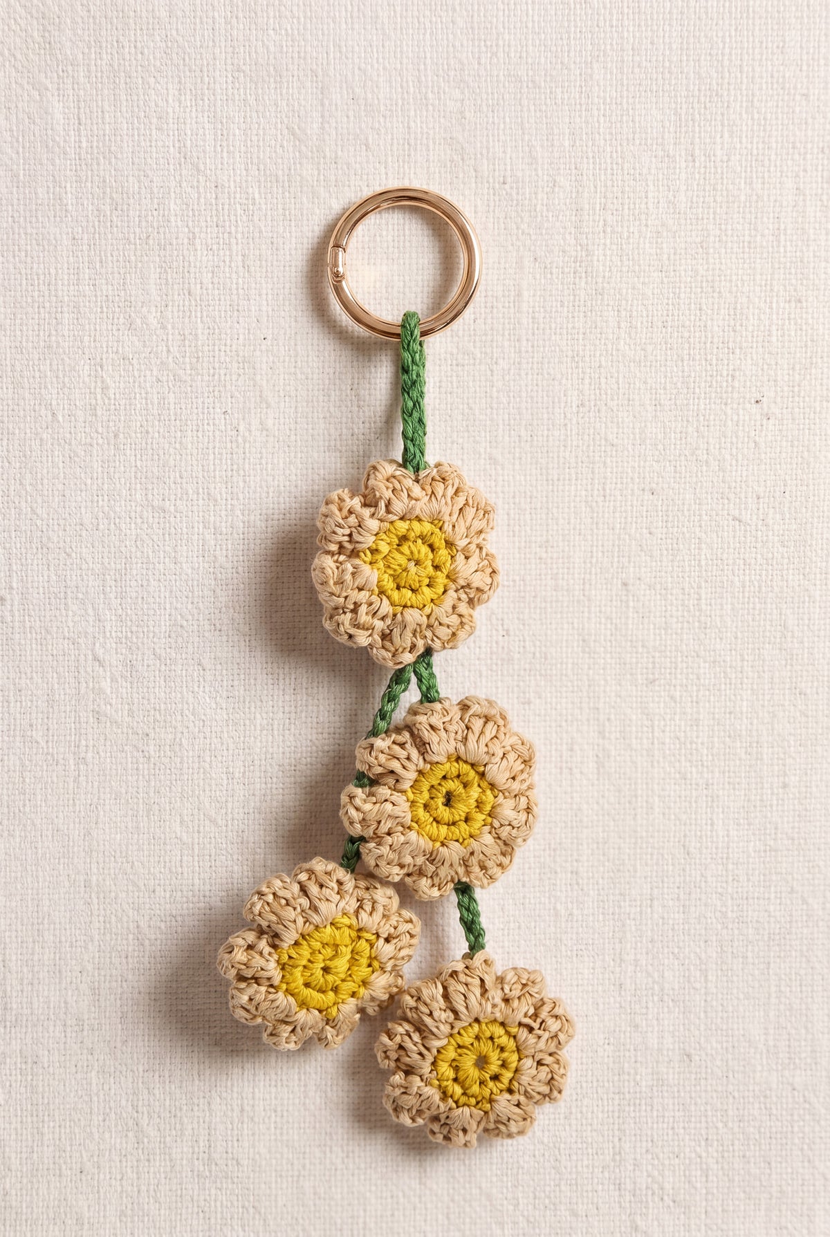 Porte-clé Fleurs - porte-clé raphia fait main Poumpoum Kids