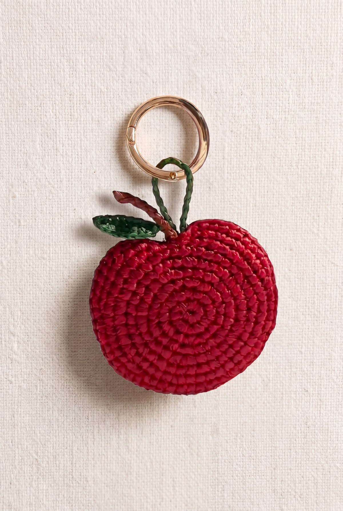 Porte-clé Pomme - porte-clé raphia fait main Poumpoum Kids