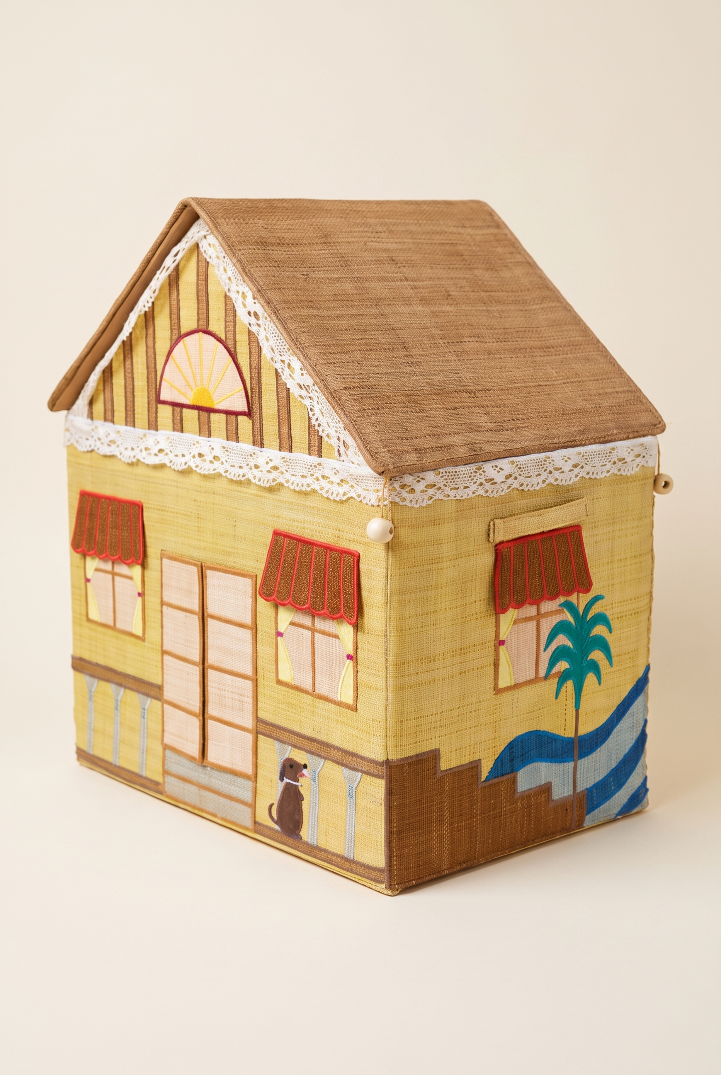 Coffre de rangement raphia – Maison Coloniale
