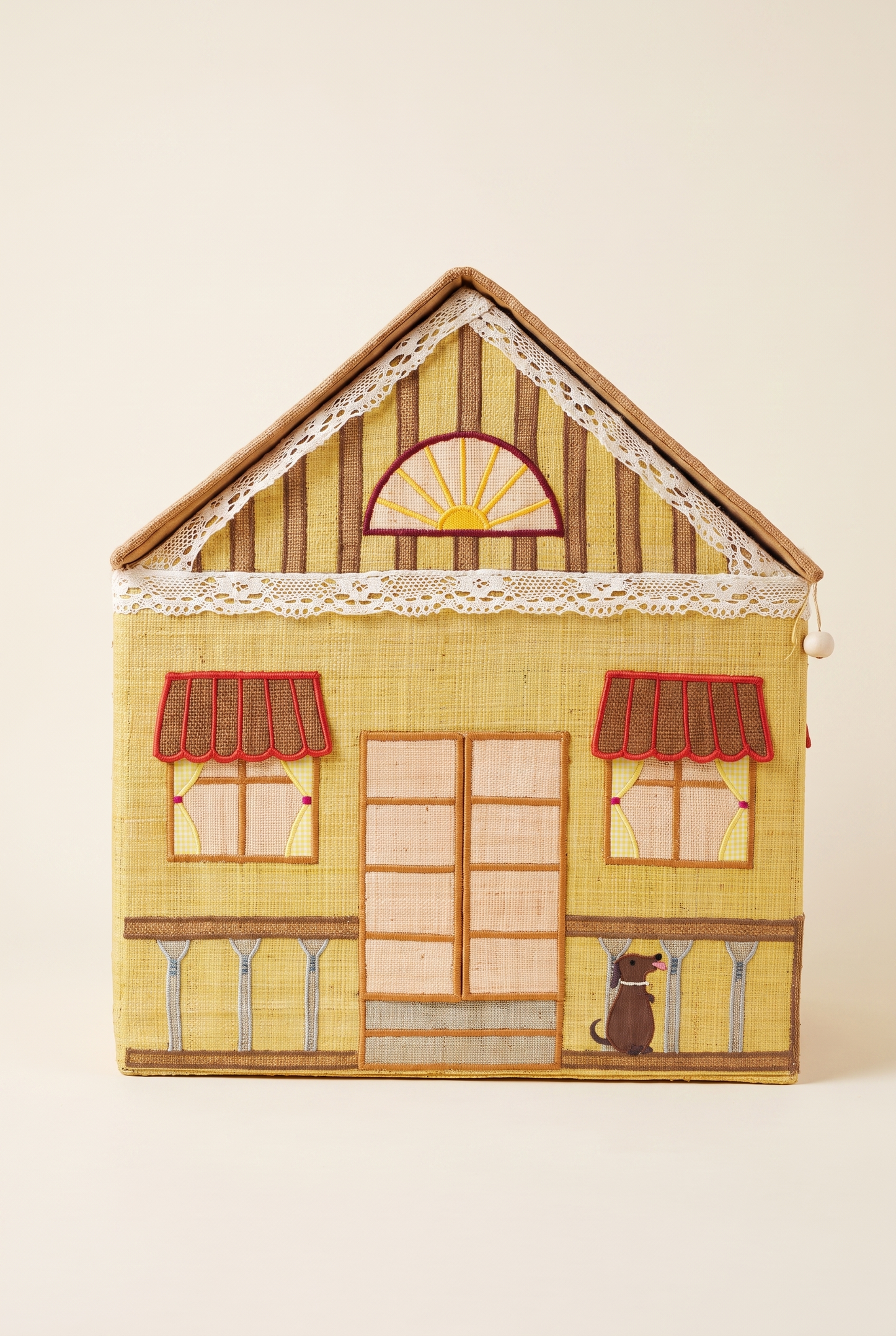 Coffre de rangement raphia – Maison Coloniale