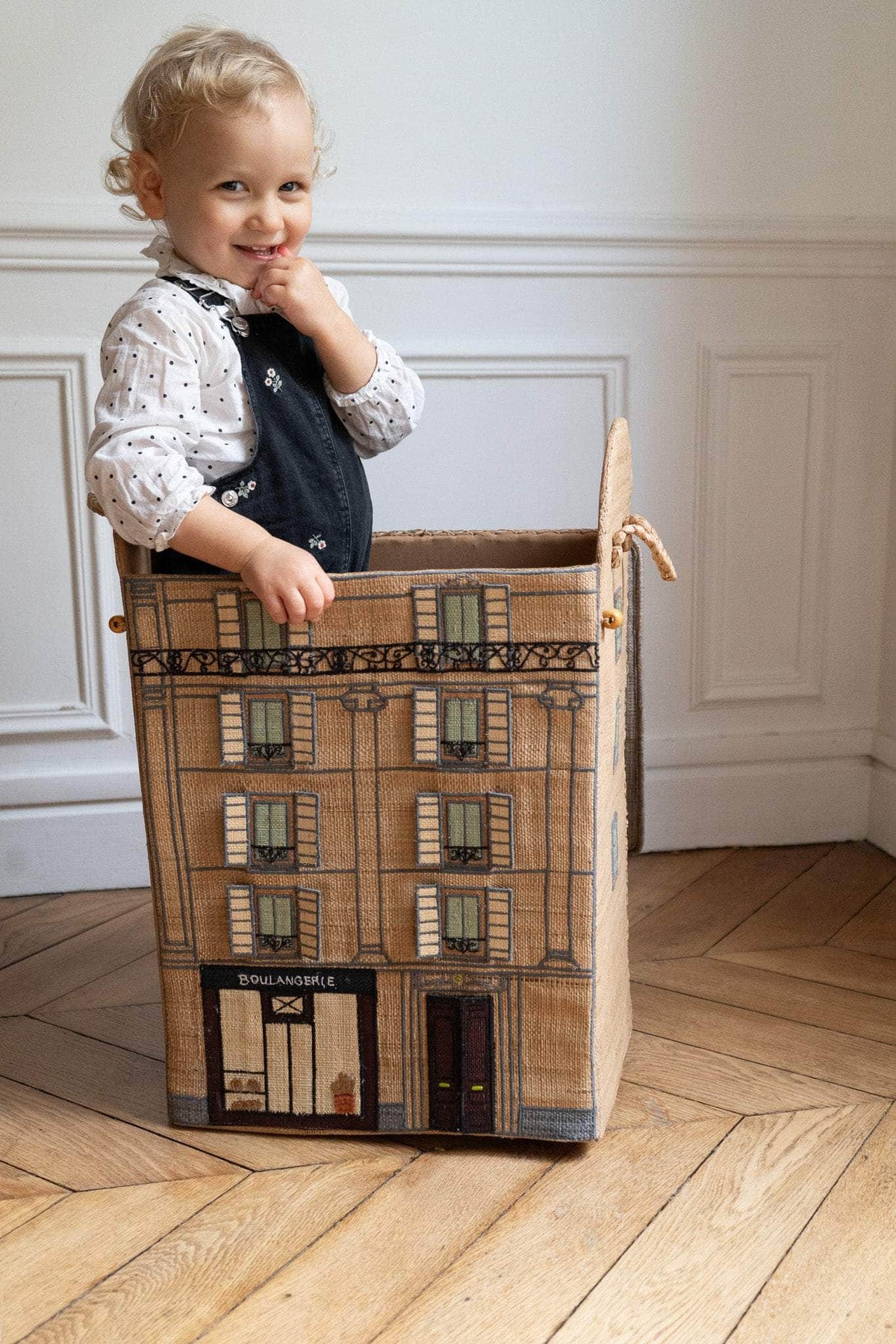 Maison Paris - rangement chambre bébé raphia artisanal