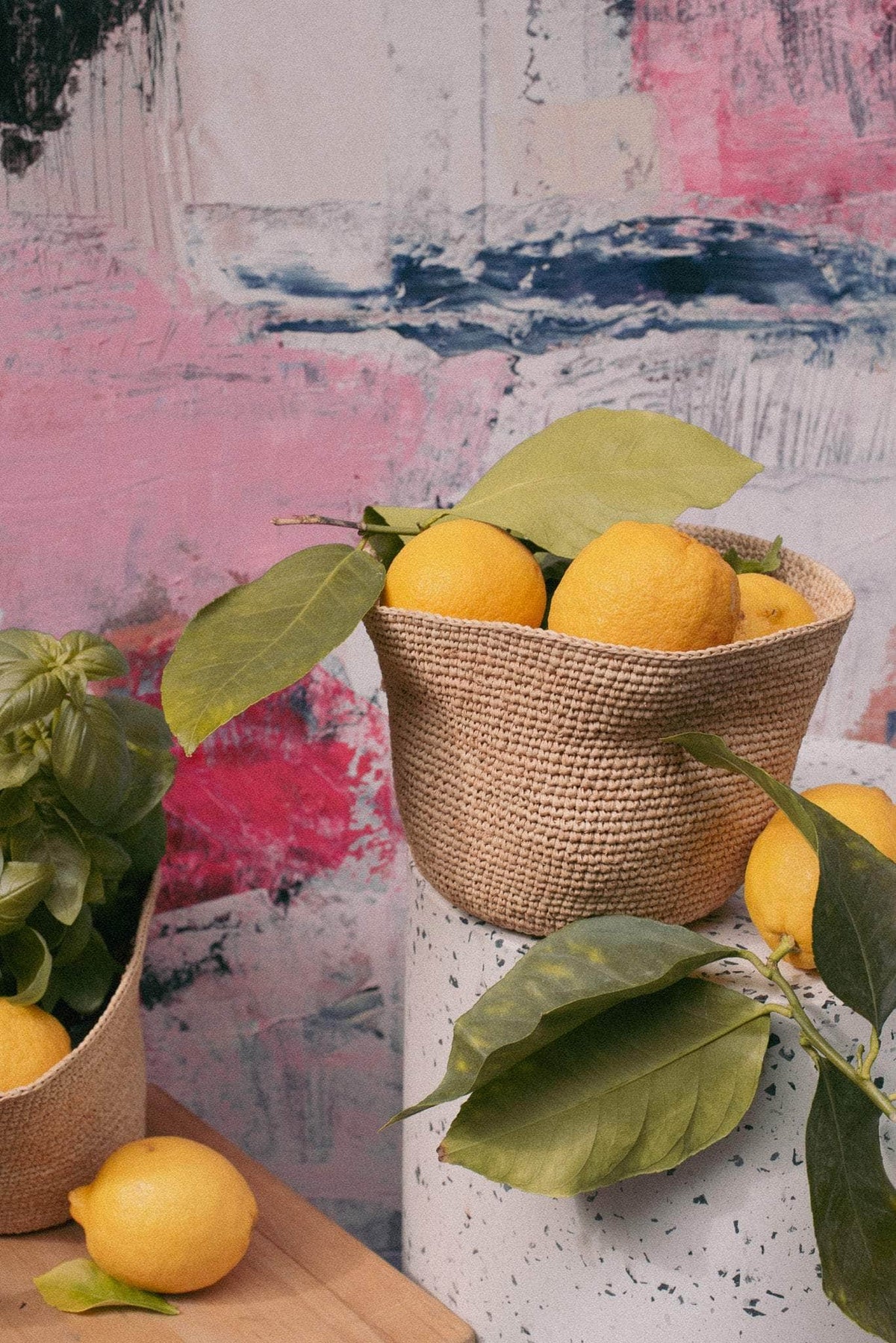 Petit Panier Léo Naturel - panier d'accessoire mariage fait main