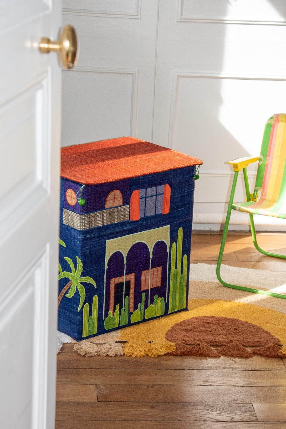 Maison Mexico - rangement chambre bébé raphia artisanal